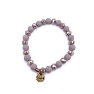 Erimish Faceted Round Beaded Stretch Charm Stacking Bracelet